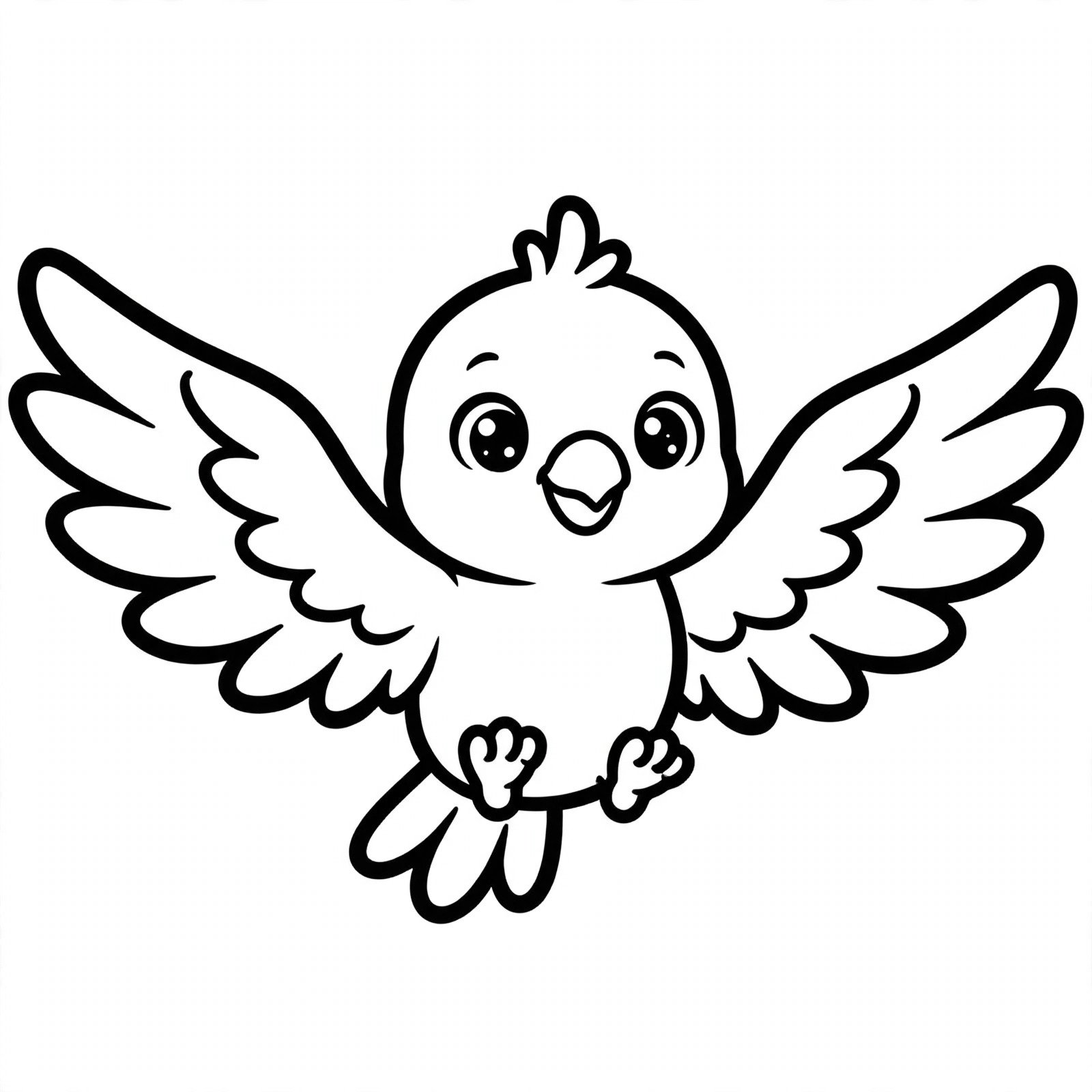 Baby Parrot Flying Coloring Page – Free Online Coloring